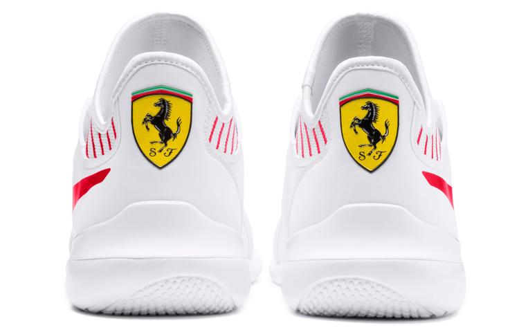 Shop Puma Ferrari Evo Cat Mace Low Top Laufschuhe Weiß/Rot 306228-04