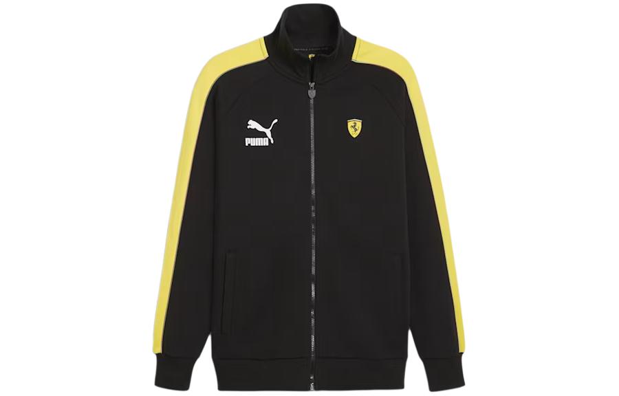 Puma Ferrari Race Iconic T7 Track Jacket Black - Logo Patch Zip-Up Jacket 625198-01
