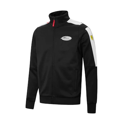 Puma Ferrari Race T7 Black Track Jacket Colorblock Zip-Up 533722-01