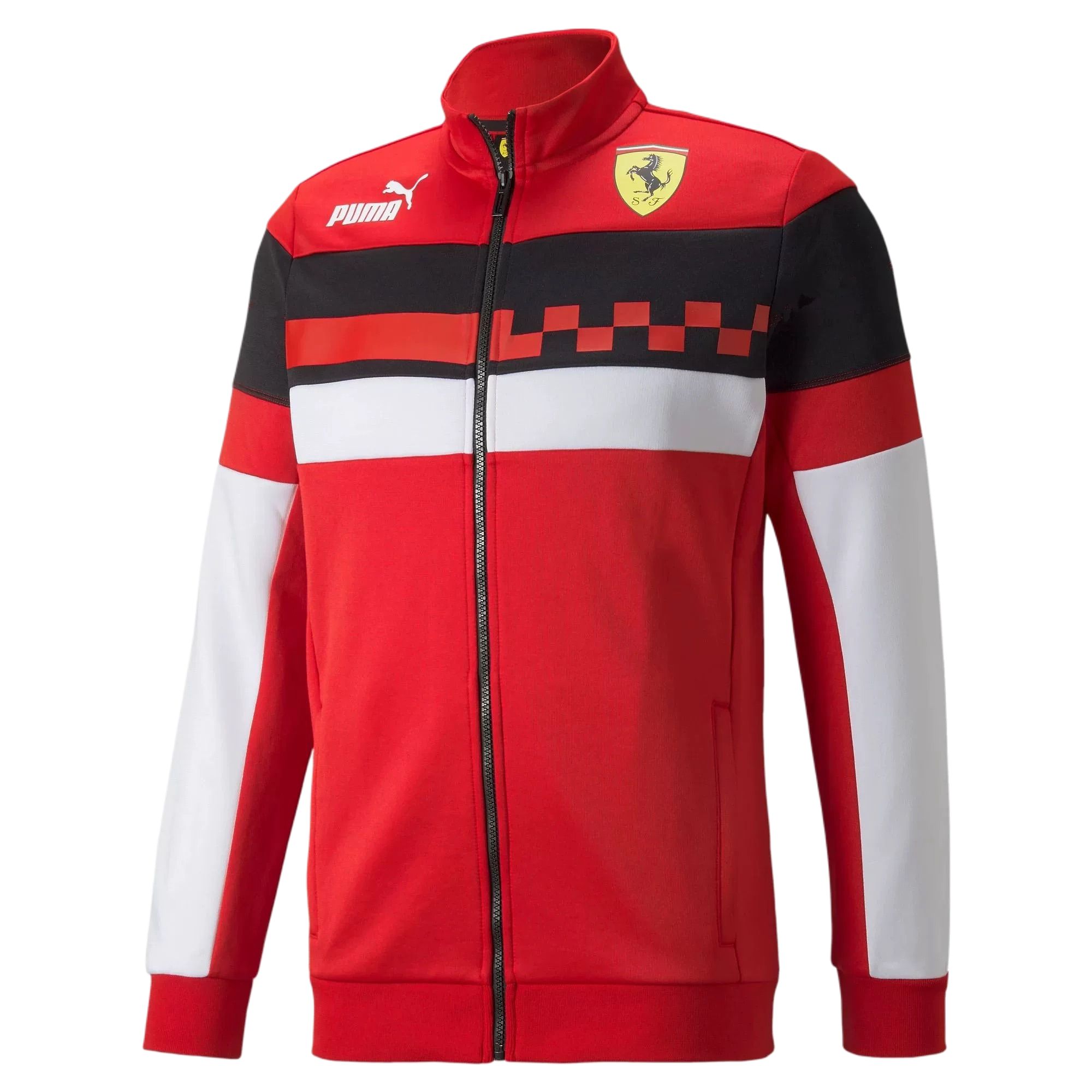 Puma Ferrari Racing Red Colorblock Casual Stylish Jacket for Men 533726-02