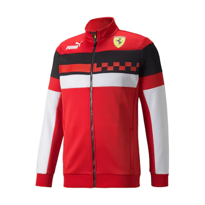 Puma Ferrari Racing Red Colorblock Casual Stylish Jacket for Men 533726-02