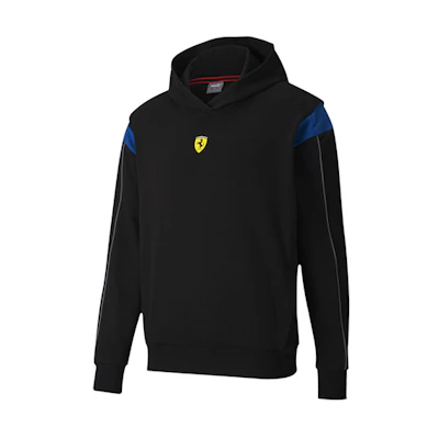 Puma Ferrari Racing Series Hoodie Black with Reflective Logo & Colorblock 598926-02