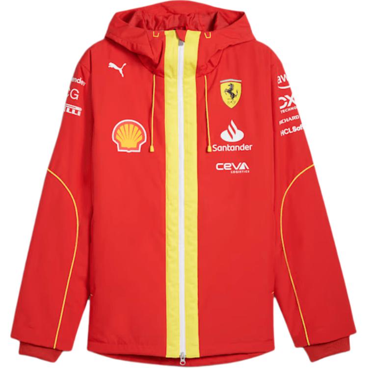 Puma Ferrari Replica SS24 Red Yellow Logo Hoodie Long-Sleeve Jacket 763864-01