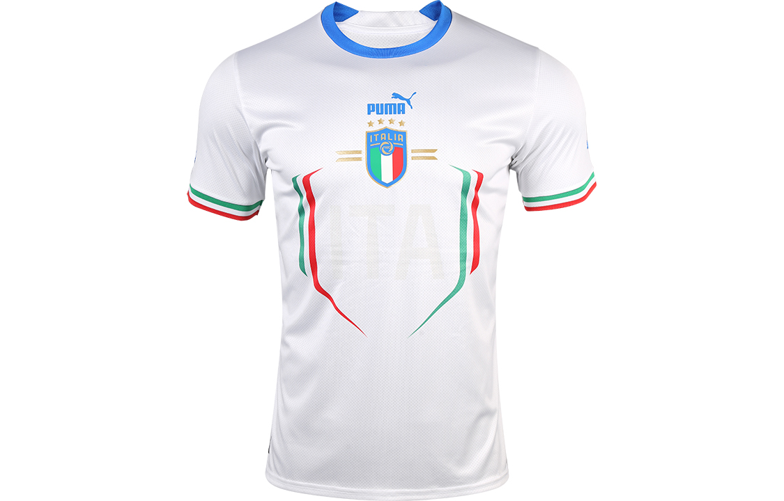Puma FIGC Italy Away Replica Jersey White/Blue Short Sleeve Soccer Shirt 76565002