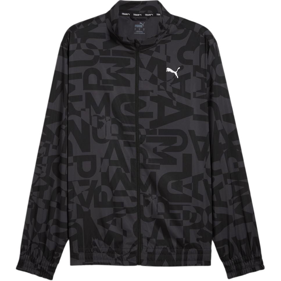 Puma Fit All-Over Print Jacket Black Comfortable Long-Sleeve Outerwear 525723-01