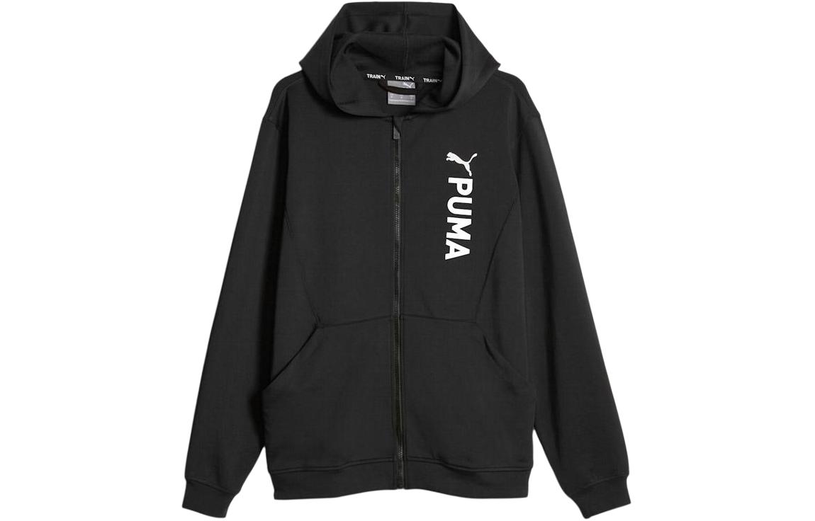 Puma FIT DOUBLE Print Black Hoodie Zip-Up Jacket Casual Sweatshirt 524674-01