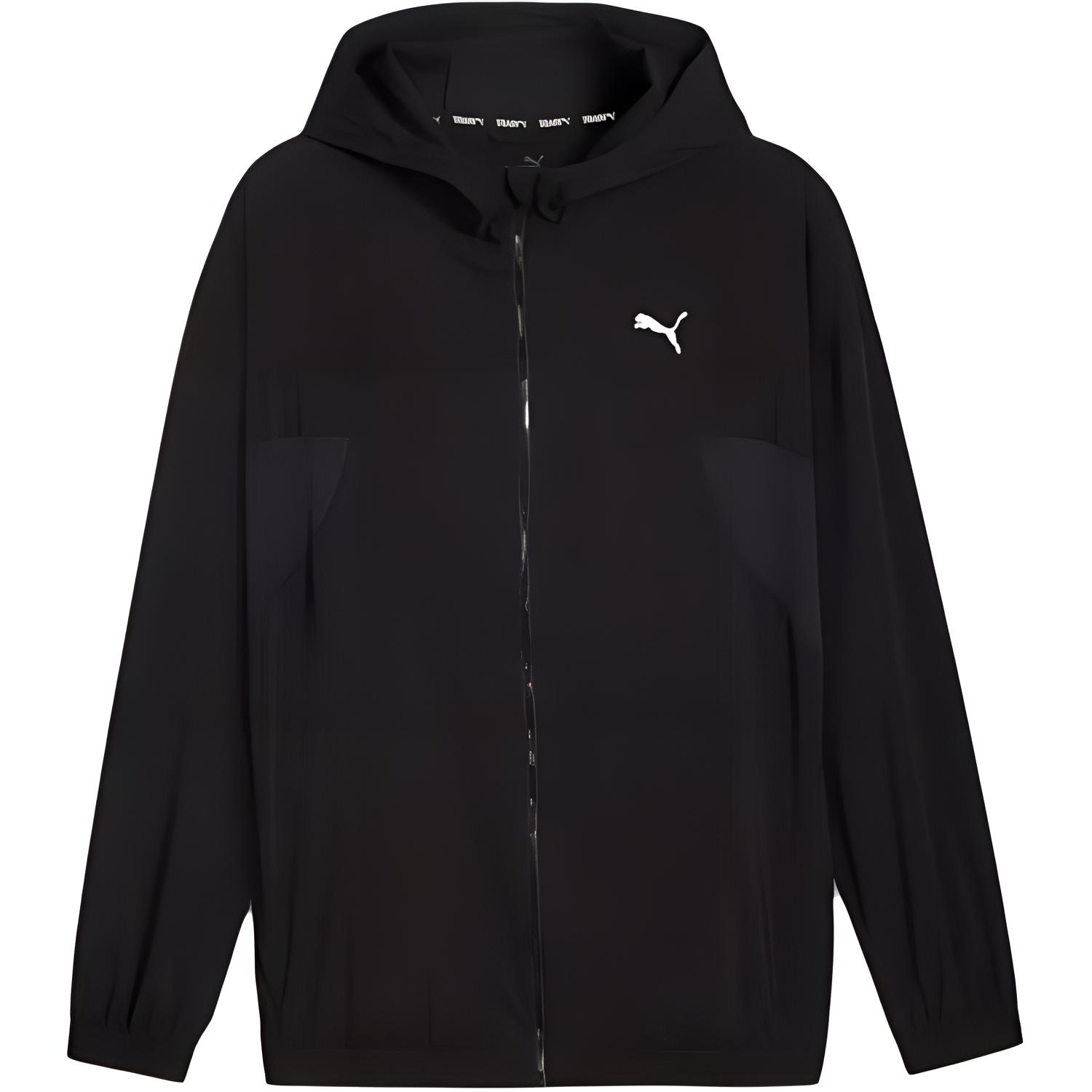 Puma FIT Full-Zip Black Hoodie Jacket with Logo Print for Outdoor & Sports 525724-01