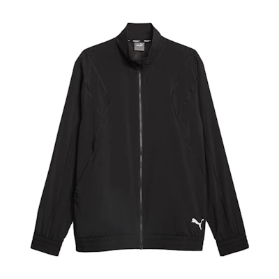 Puma FIT Full-Zip Woven Training Jacket Black Simple Logo Design 523859-01