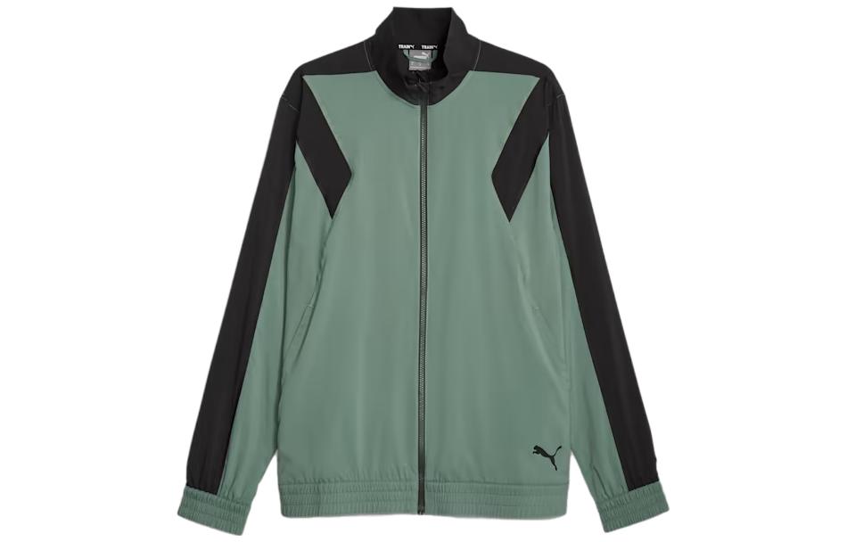 Puma Fit Full-Zip Woven Training Jacket Olive Retro Colorblock Zip-Up 523859-44