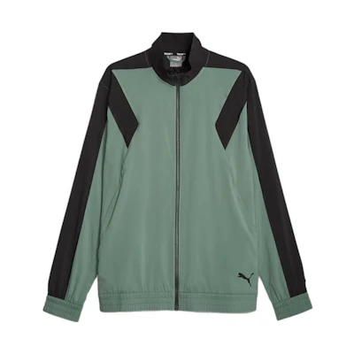 Puma Fit Full-Zip Woven Training Jacket Olive Retro Colorblock Zip-Up 523859-44