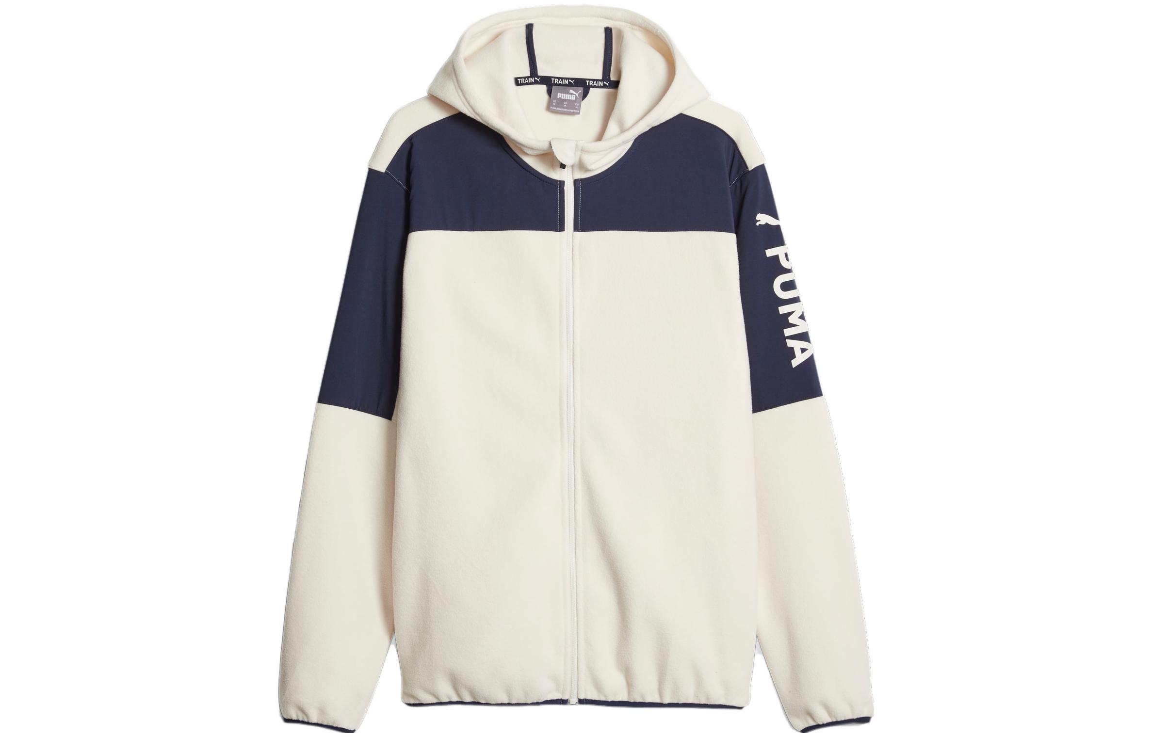 Puma Fit Hybrid Jacket White-Blue Letter Print Hooded Jacket 523891-87