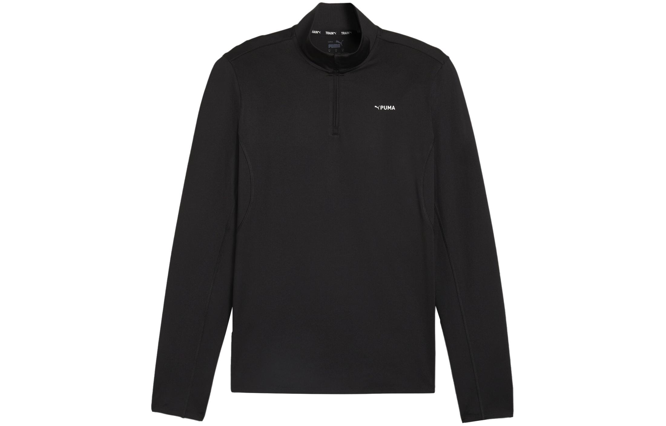 Puma FIT Men’s Slim Quarter-Zip Pullover Black Fitness Jacket 524940-01