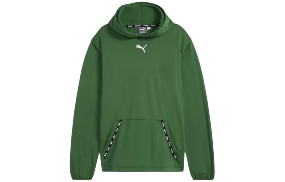Puma Fit Pwrfleece Logo Printed Green Hoodie for Men 524935-38