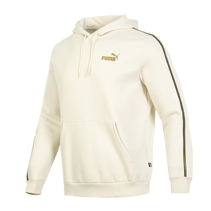 Puma Fleece-Lined Hoodie Beige Casual Comfortable Sweatshirt 685336-87