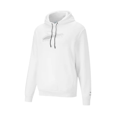 Puma Fleece-Lined Knit Pullover Hoodie White 530289-02