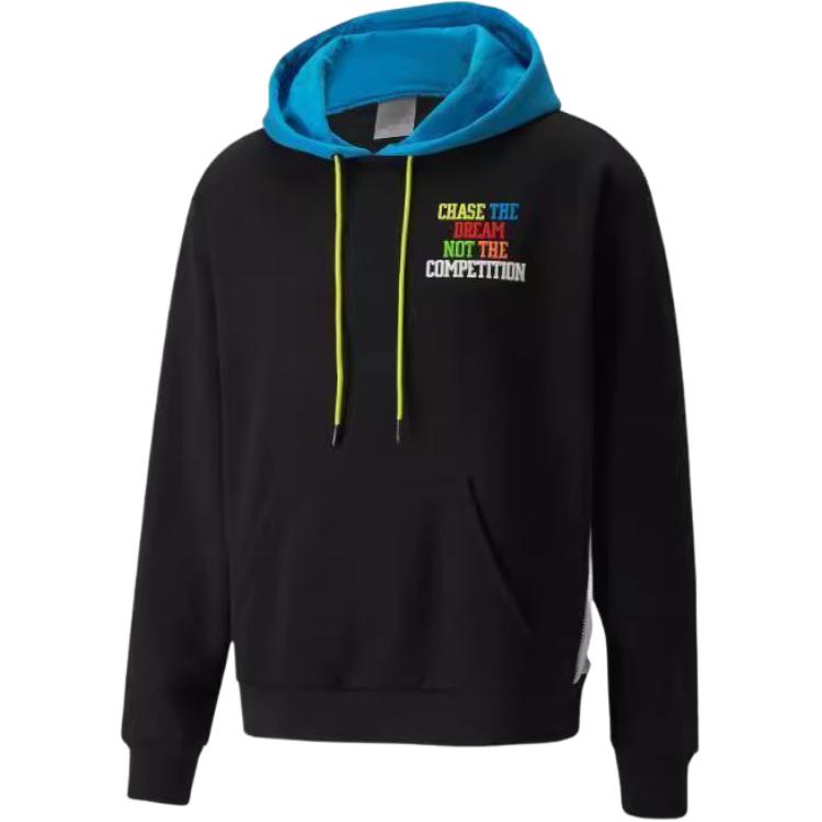 Puma Fleece Graphic Colorblock Hoodie Pullover for Men - Black 534188-02