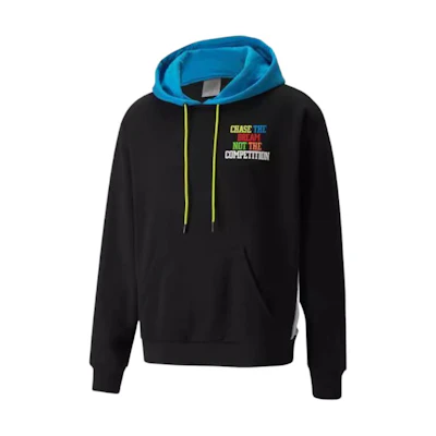 Puma Fleece Graphic Colorblock Hoodie Pullover for Men - Black 534188-02