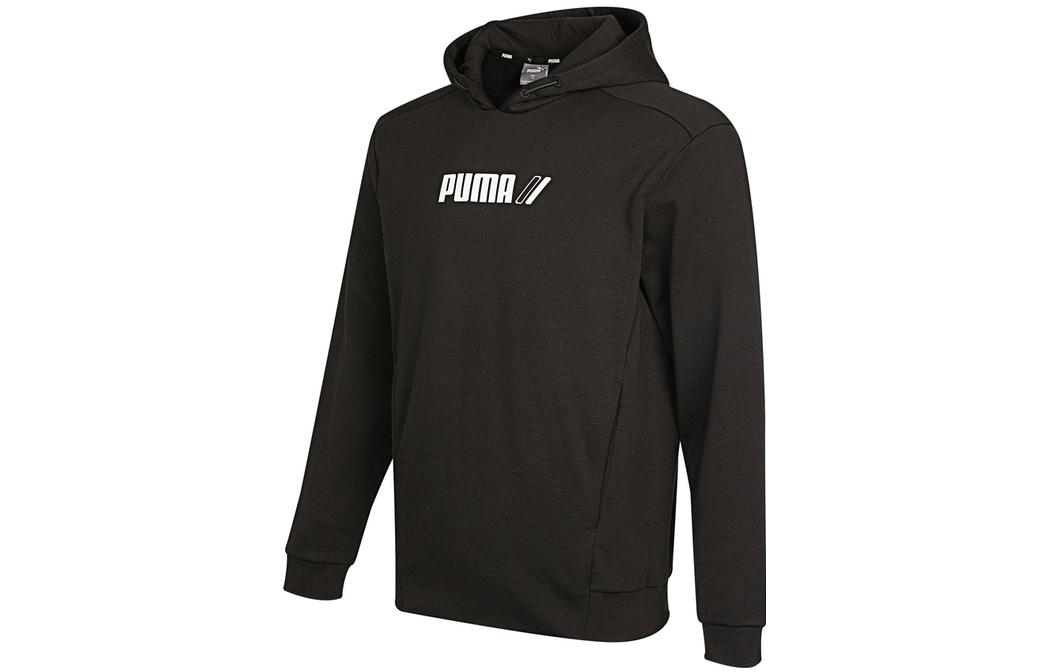 Puma Fleece Hoodie with Front Logo Print - Black 846547-01
