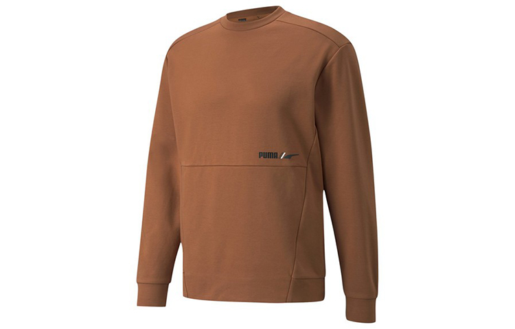 Puma Fleece Knit Pullover Sweatshirt Light Brown 846545-17