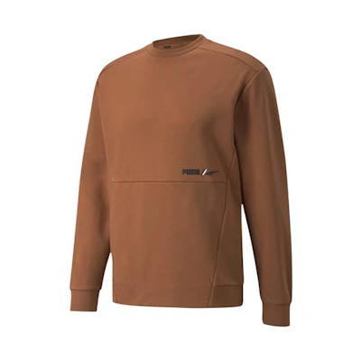 Puma Fleece Knit Pullover Sweatshirt Light Brown 846545-17