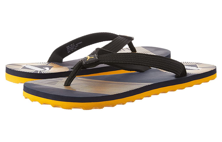 Lookbook Puma Flip Flops ''Schwarz Gelb'' 363708-02