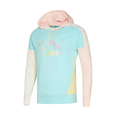 Puma Florid Logo Colorblock Hoodie Unisex Light Blue 534005-62