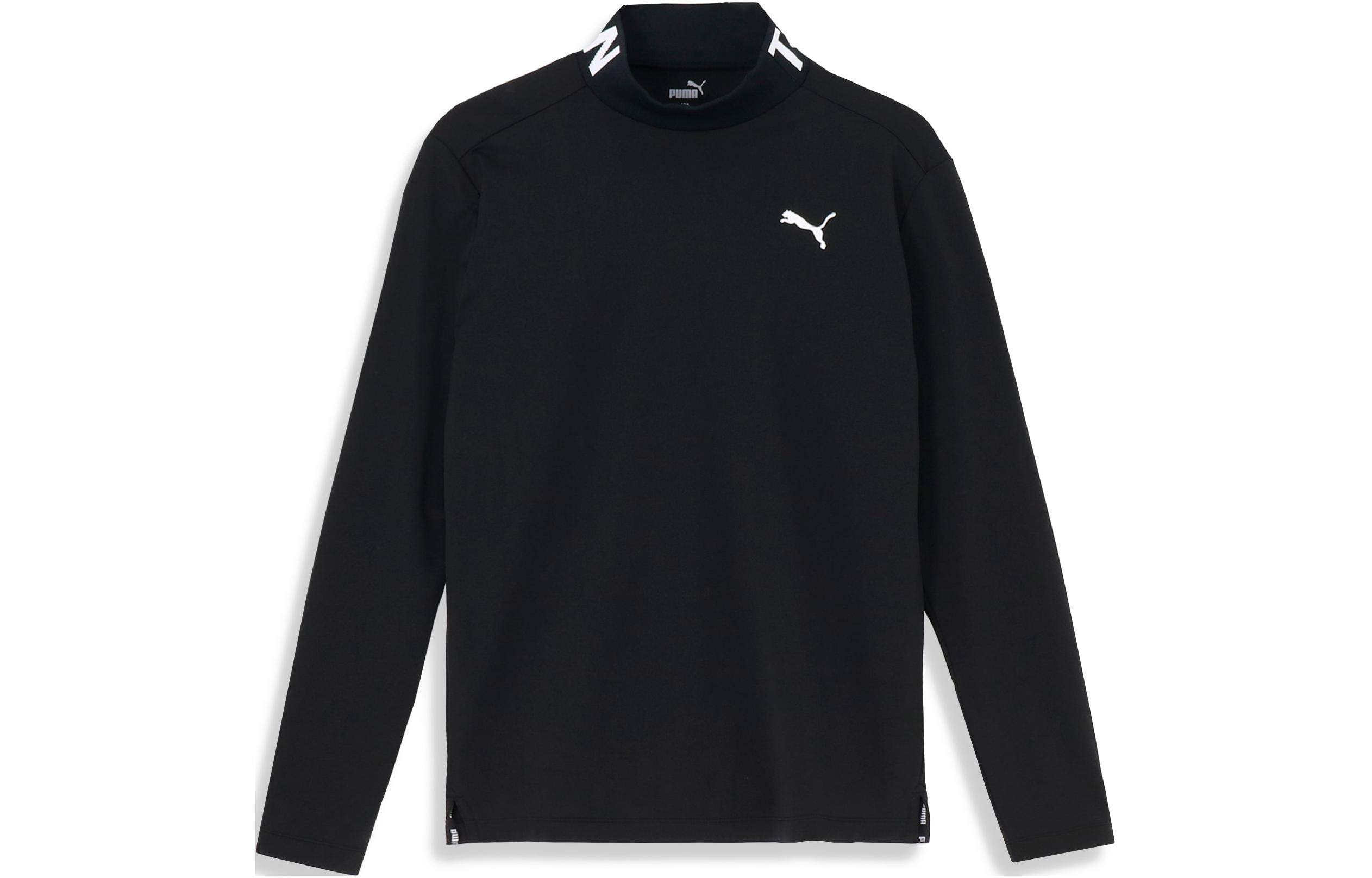 Puma Foil Graphic Mock Neck Pullover Sweatshirt - Black 624918-01