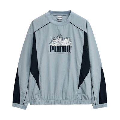 Puma For the Fanbase Colorblock Cartoon Crewneck Sweatshirt Blue Mens 940495-01