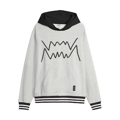 Puma Franchise Core Basketball Hoodie Gray - Linear Design Long Sleeve 622007-02