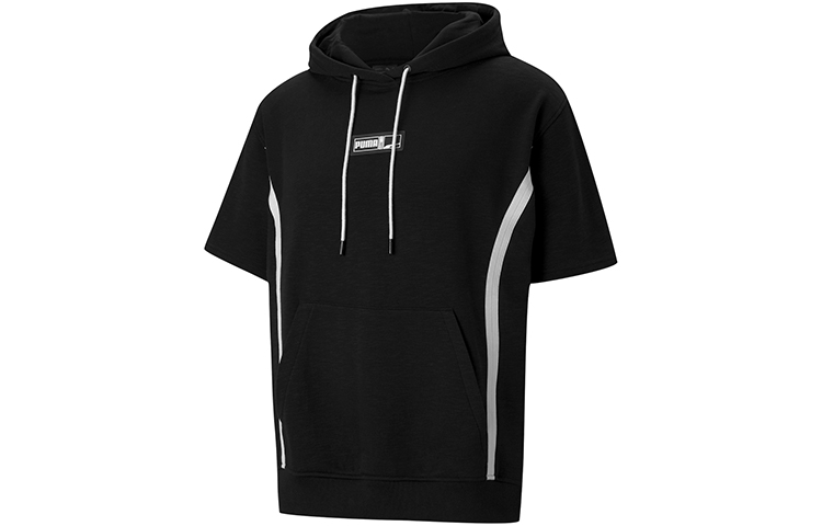 Puma Franchise Logo Oversized Short Sleeve Hoodie Black - Men 530507-04