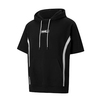 Puma Franchise Logo Oversized Short Sleeve Hoodie Black - Men 530507-04