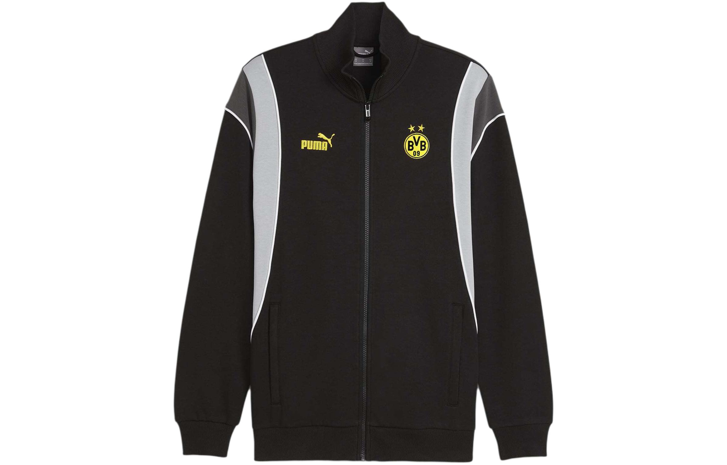Puma FtblArchive Retro Logo Soft Relaxed Fit Track Jacket Black Mens 774265-03