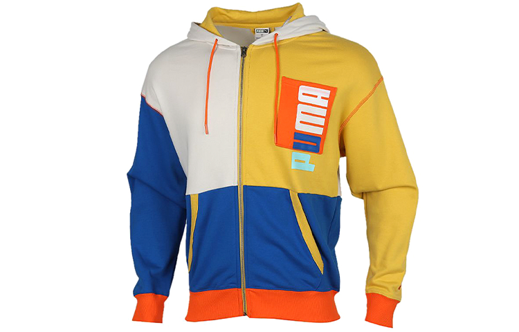 Puma Full-Zip Hoodie Jacket Men’s Gray Blue Yellow 530712-05