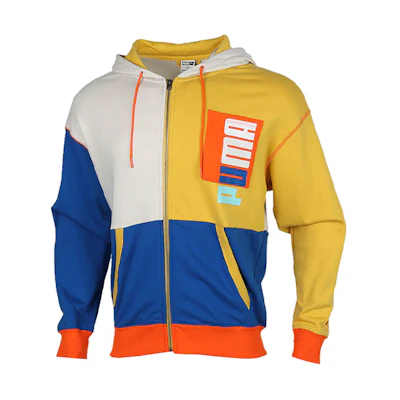 Puma Full-Zip Hoodie Jacket Men’s Gray Blue Yellow 530712-05