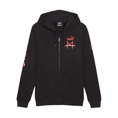 Puma Full-Zip Letter Colorblock Hoodie Jacket - Black 774463-09