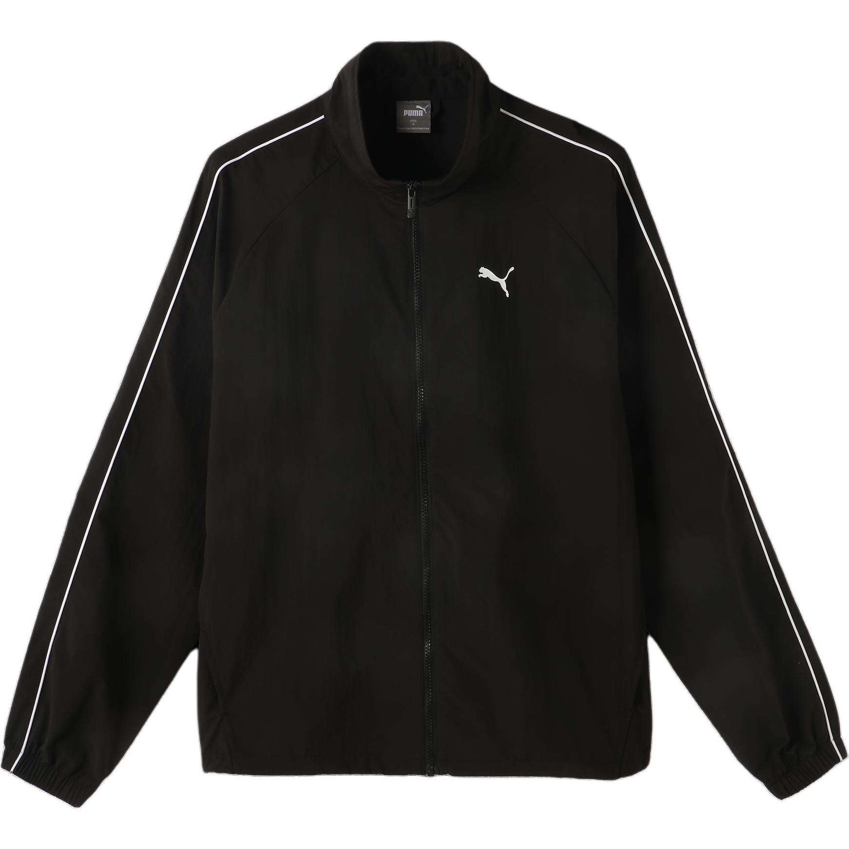 Puma Full Zip Retro Stripe Jacket - Black Casual Sport Long Sleeve Coat 686087-01