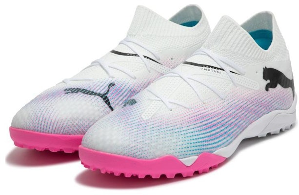 PUMA Future 7 PRO CAGE 防滑耐磨減震 足球鞋 男款 白粉黑 Shop PUMA Future 7 PRO CAGE 防滑耐磨減震 足球鞋 男款 白粉黑