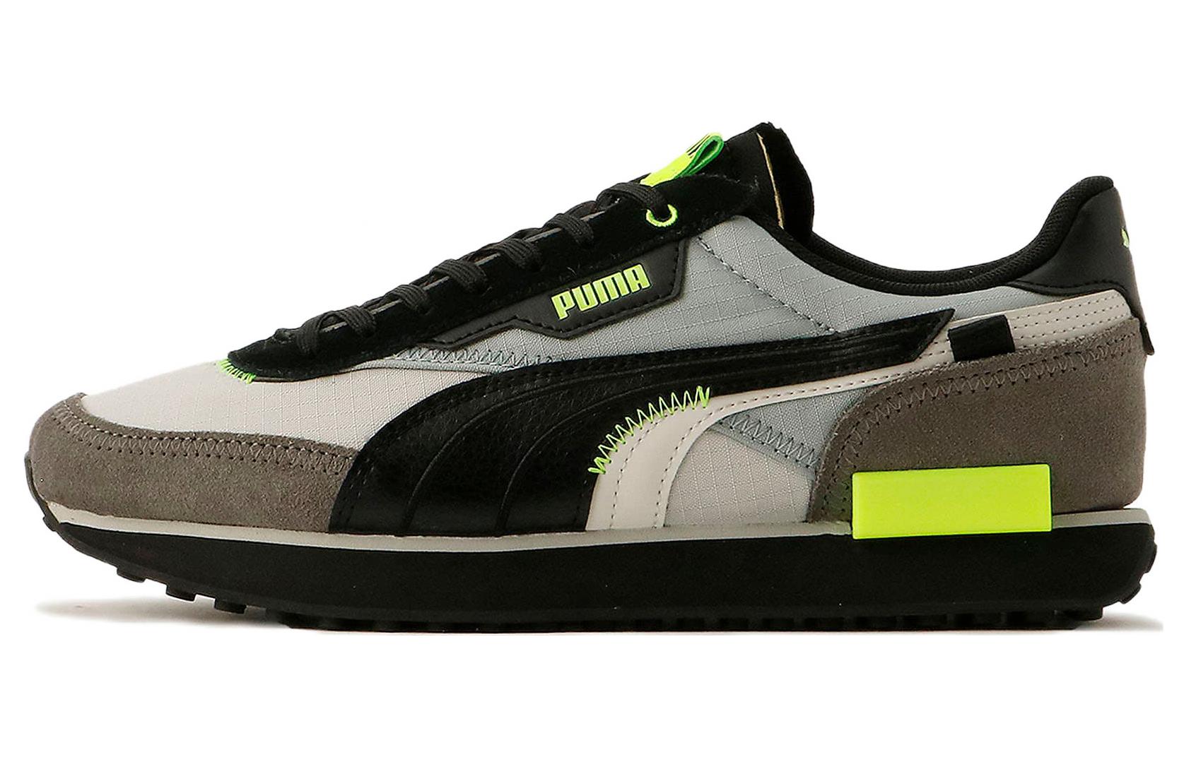 Puma Future Rider Displaced Gray Lime Squeeze 'Black'