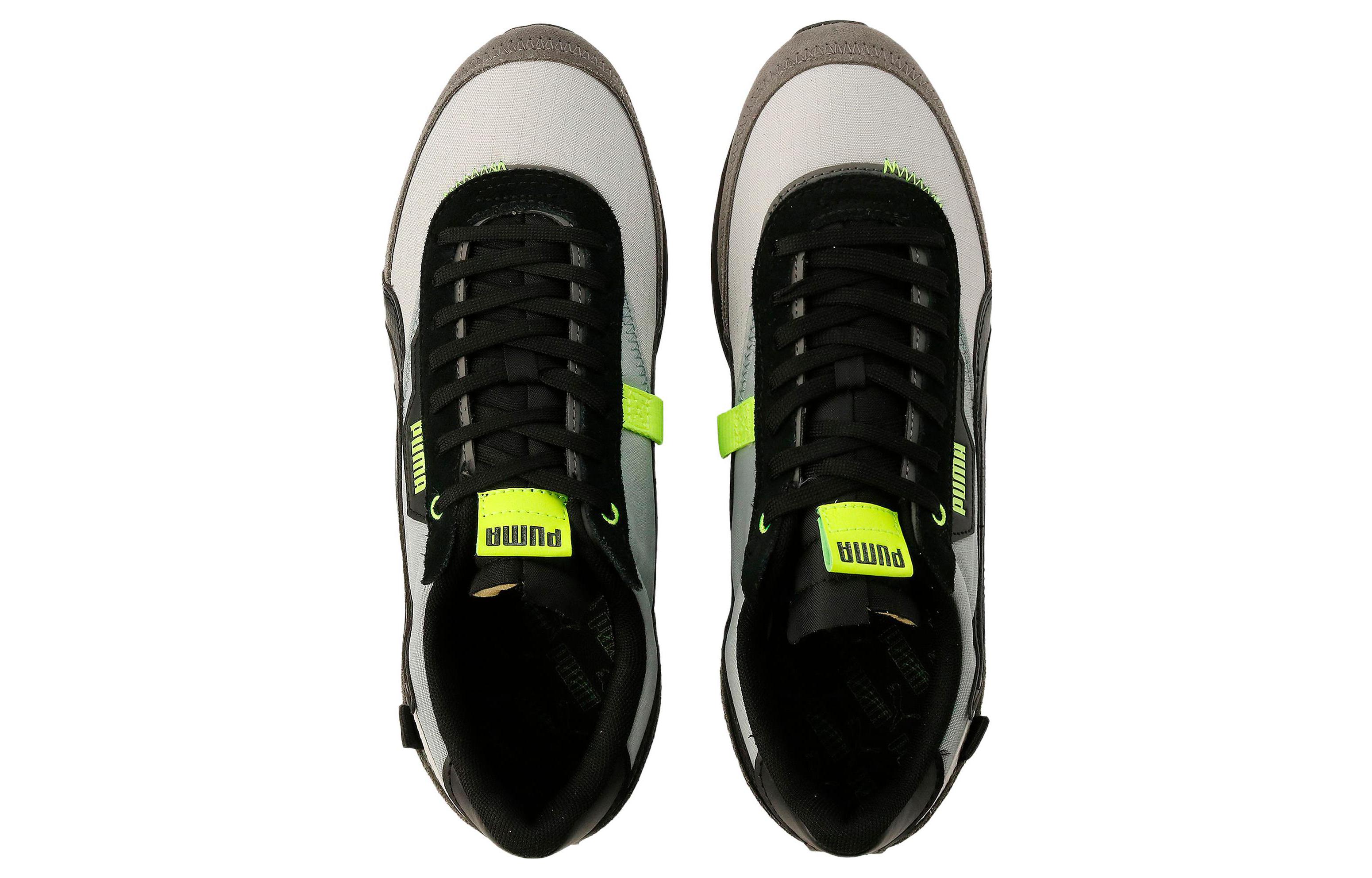Puma Future Rider Displaced Gray Lime Squeeze 'Black' 圖 4