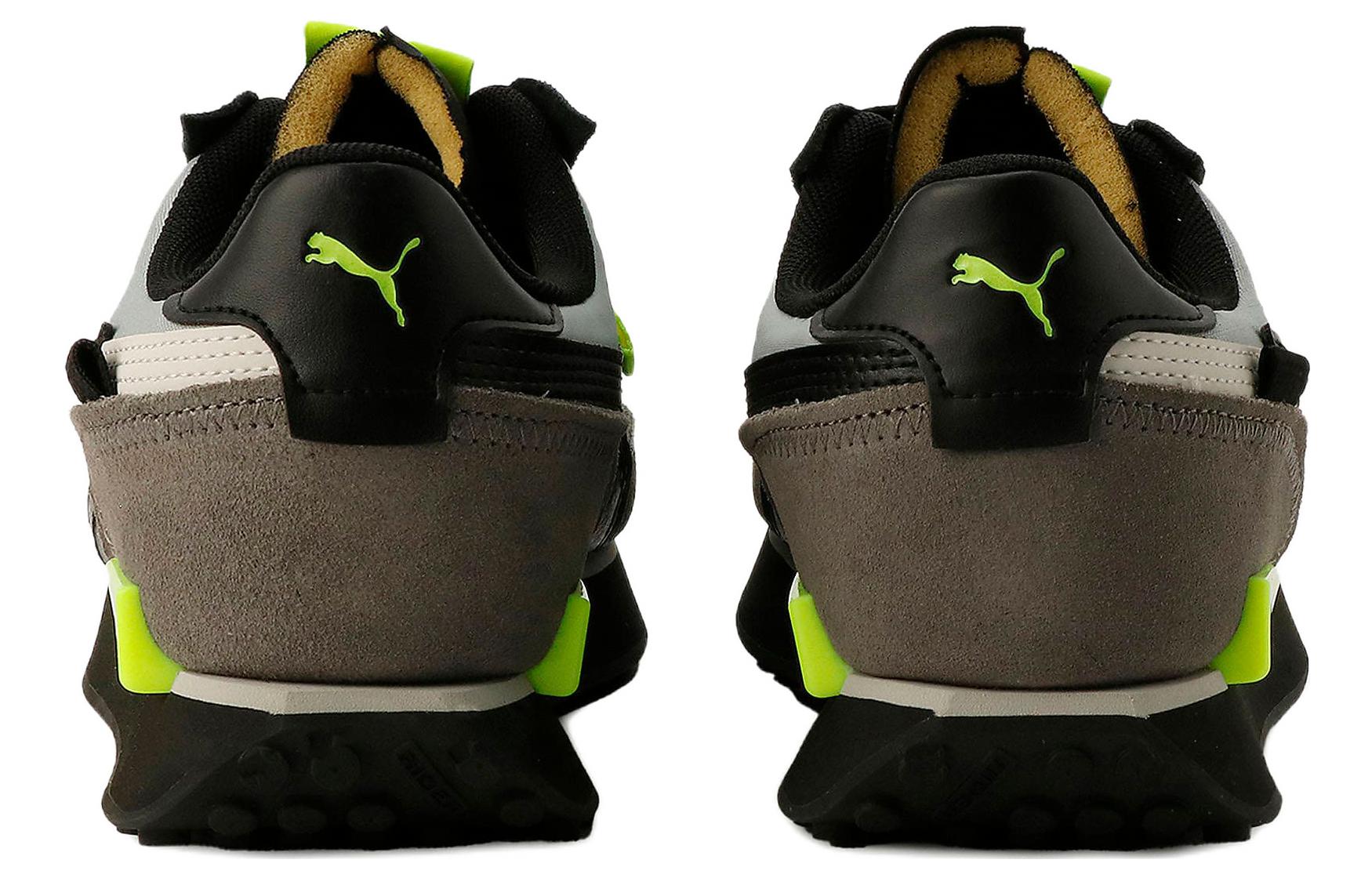 Puma Future Rider Displaced Gray Lime Squeeze 'Black' 圖 5