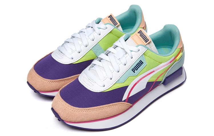 Puma Future Rider 'Green Purple Pink Patchwork' 圖 2