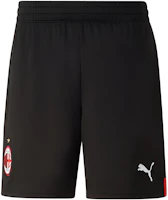 Puma FW22 AC Milan Solid Black Elastic Soccer Shorts for Men. 765856-01 Puma FW22 AC Milan Solid Black Elastic Soccer Shorts for Men. 765856-01