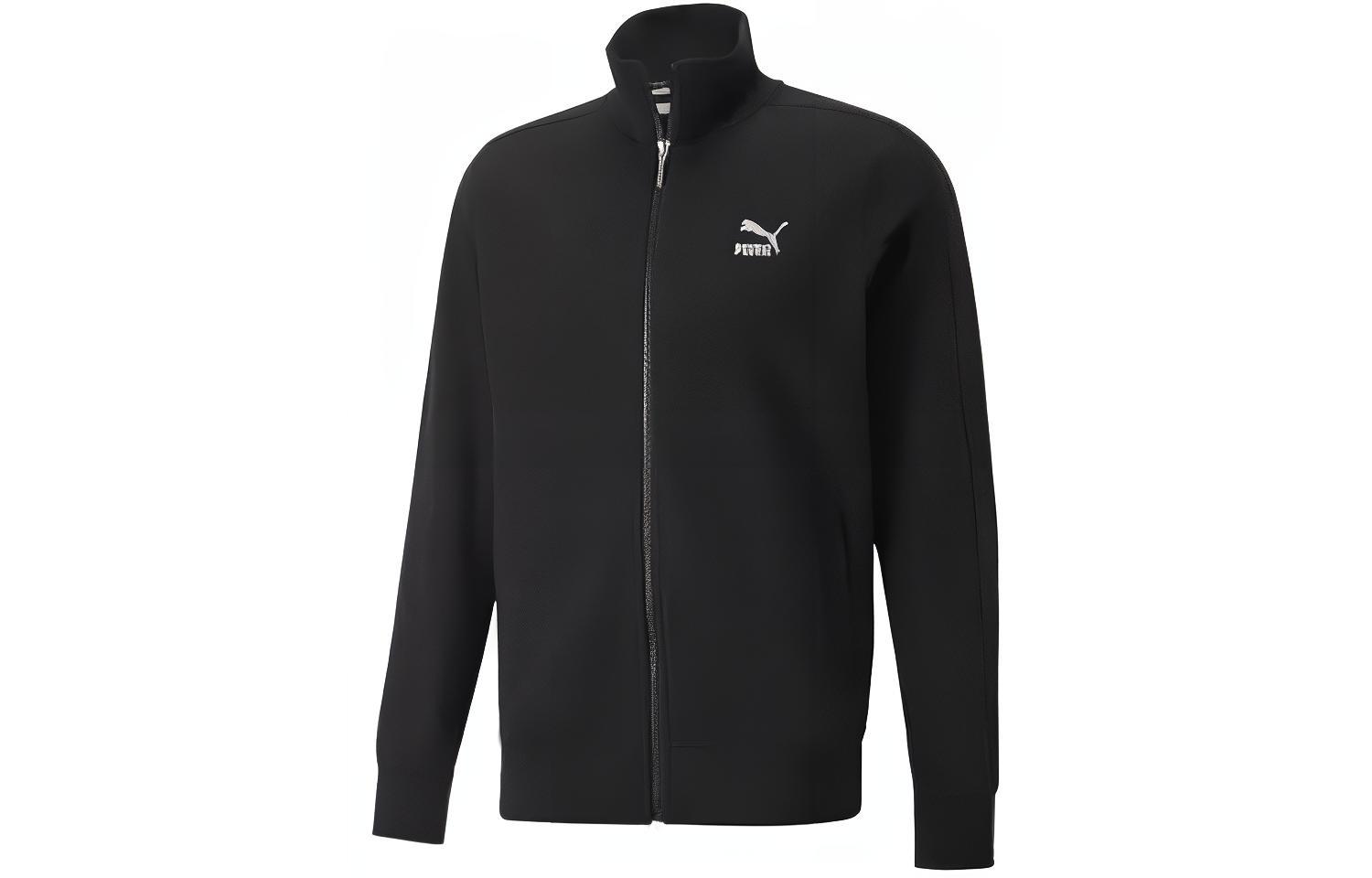 Puma FW22 Fall T7 Series Logo Embroidered Zip Jacket Black 537692-01