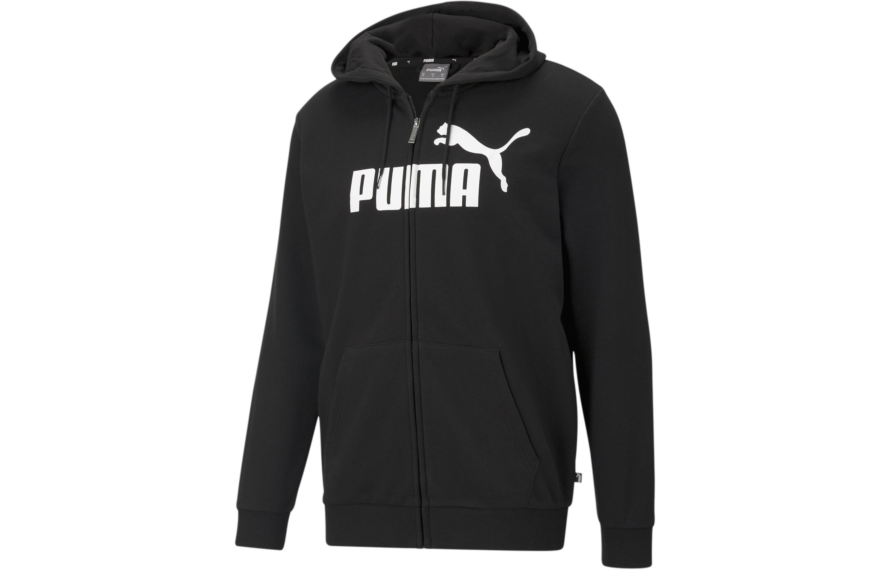 Puma FZ Retro Letter Print Zip-Up Sweatshirt Unisex Black 588708-01