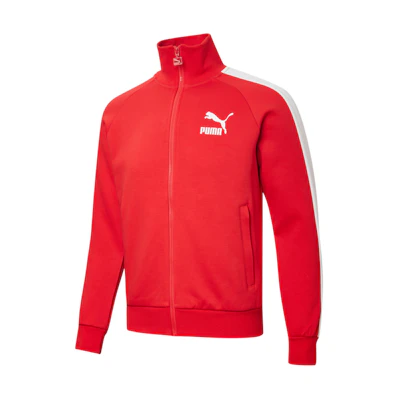 Puma Geometric Colorblock Logo Zip Retro Track Jacket Red 531377-11