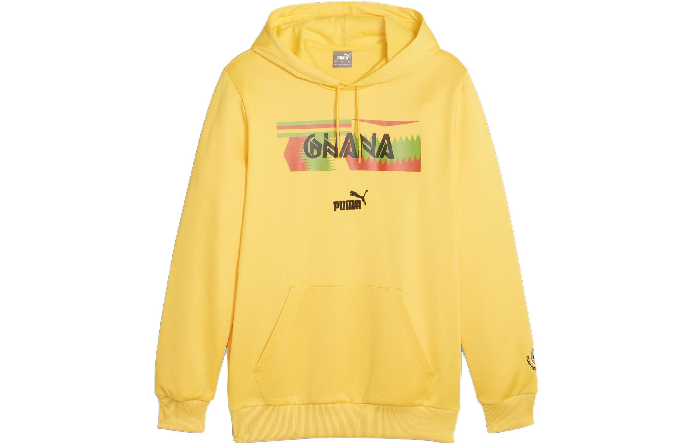 Puma Ghana FtblCulture Yellow Hoodie Casual Letter Print 772469-08