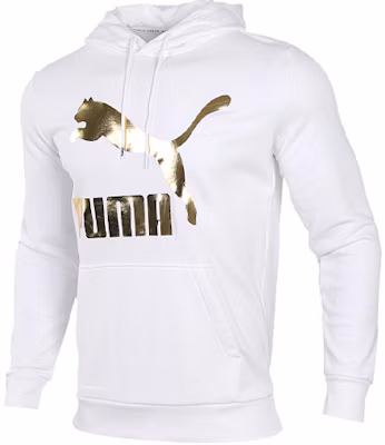 Puma Gold Logo Loose Fit Knit Hoodie - White Breathable American Style 595907-92 Buy Puma Gold Logo Loose Fit Knit Hoodie - White Breathable American Style 595907-92