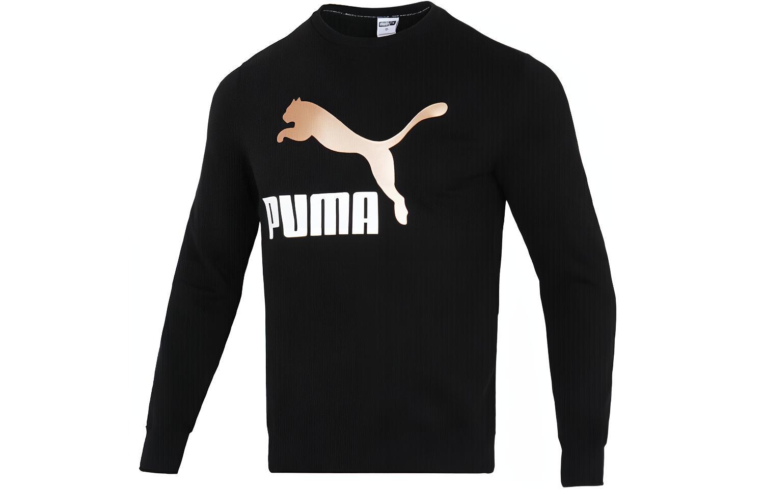 Puma Gold Logo Retro Crewneck Sweatshirt Black Edition 535278-01