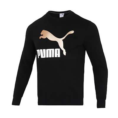 Puma Gold Logo Retro Crewneck Sweatshirt Black Edition 535278-01
