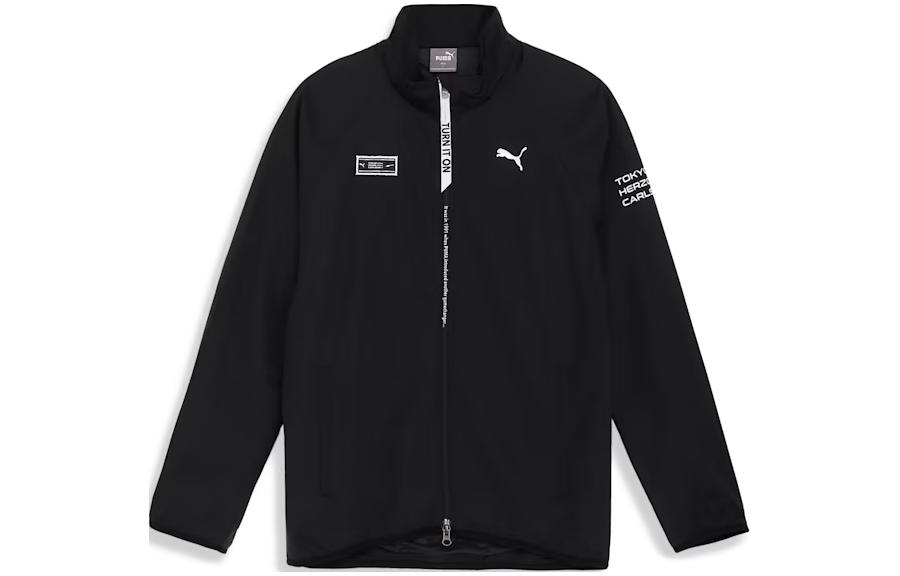 Puma Golf Logo Print Full-Zip Long-Sleeve Jacket - Black 624901-01